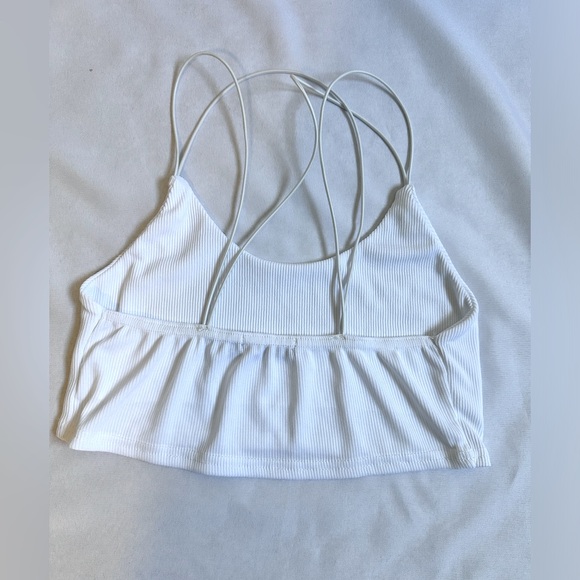 NASTY GAL White Ribbed Tank Crop Top - Picture 2 of 4